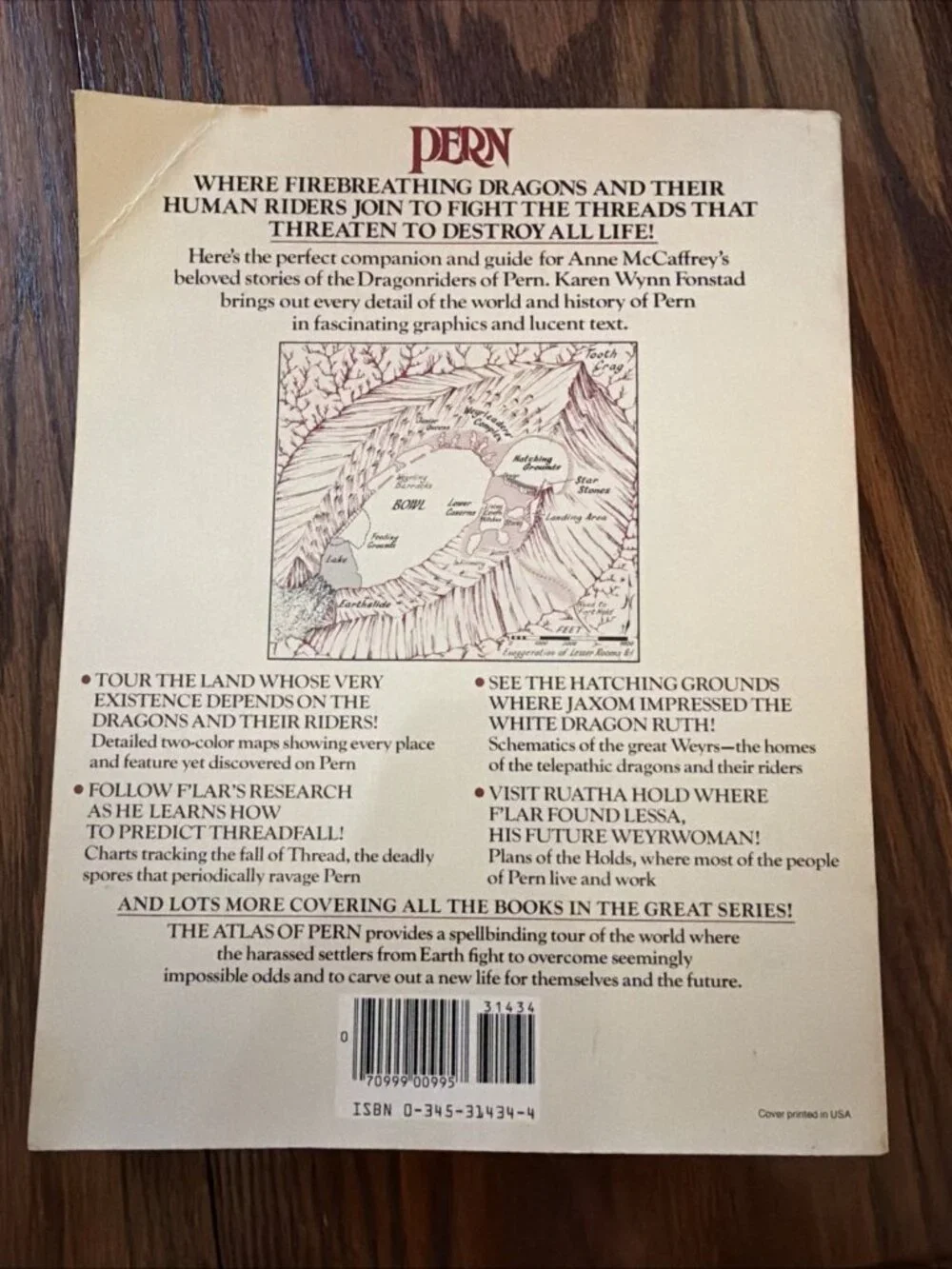 The Atlas of Pern by Karen Wynn Fonstad - 1st Edition Nov. 1984 Paperback